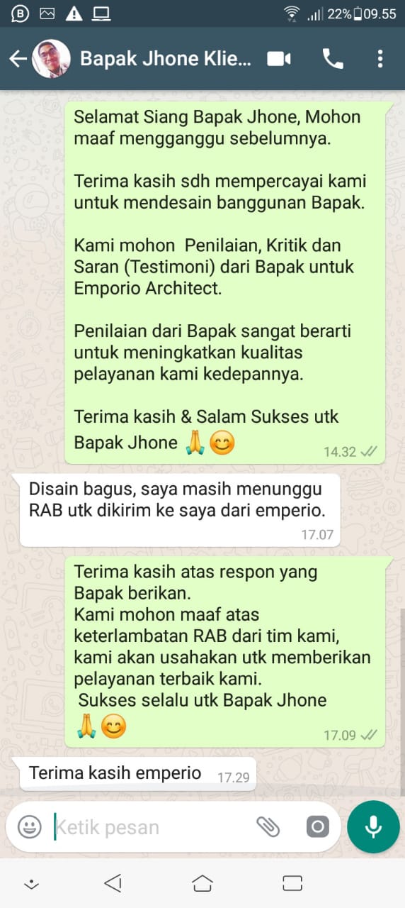 Testimonial Desain Rumah Villa Bali 3 Lantai Bapak Jhone di  Palembang