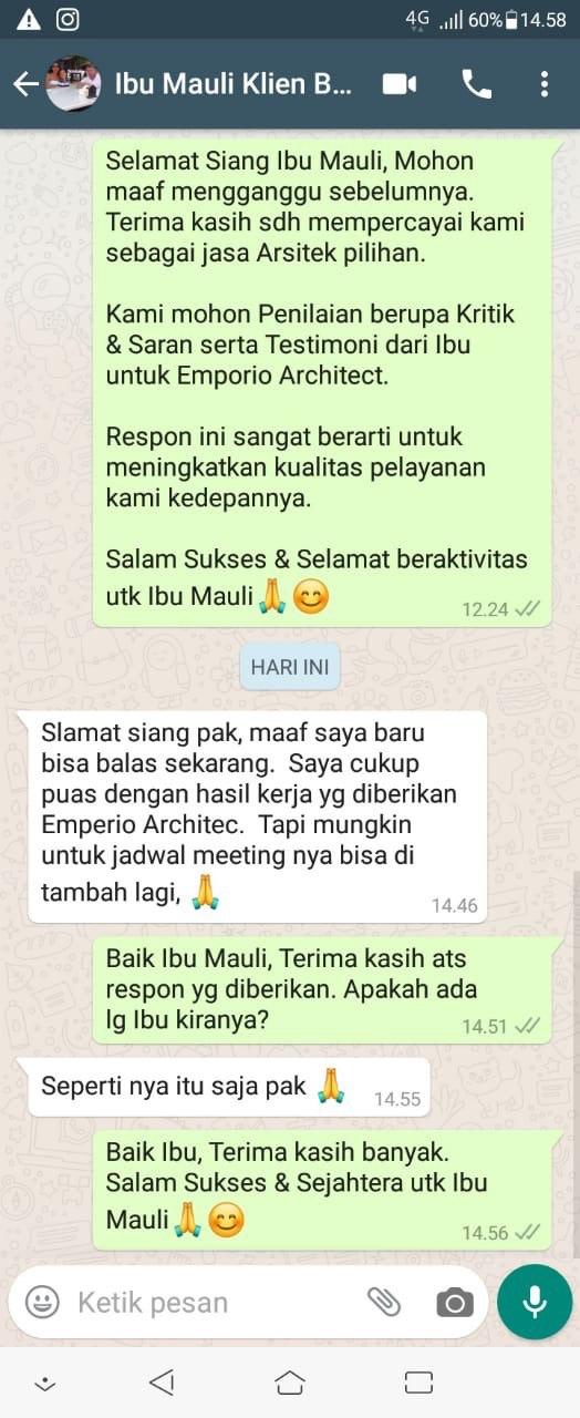 Testimonial Desain Rumah Classic 2 Lantai Ibu MLU