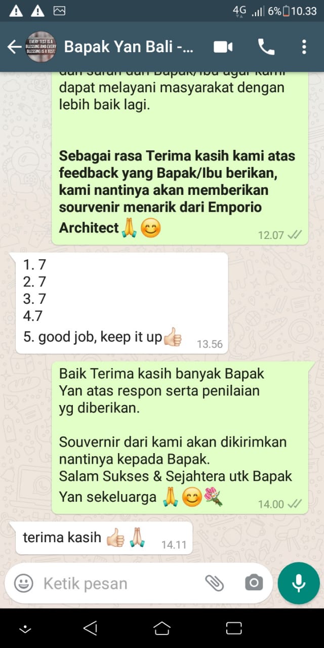 Testimonial Desain Villa dan Ruko Modern 2 Lantai Bapak Yan di  Pecatu, Badung, Bali