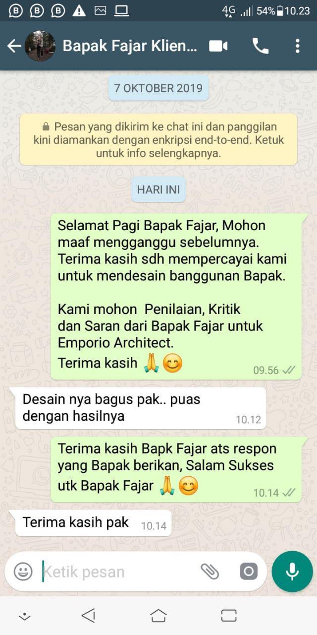 Testimonial Desain Rumah Modern 3 Lantai Bapak Fajar