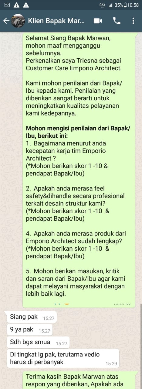 Testimonial Desain Villa Bali 2 Lantai Bapak Marwan