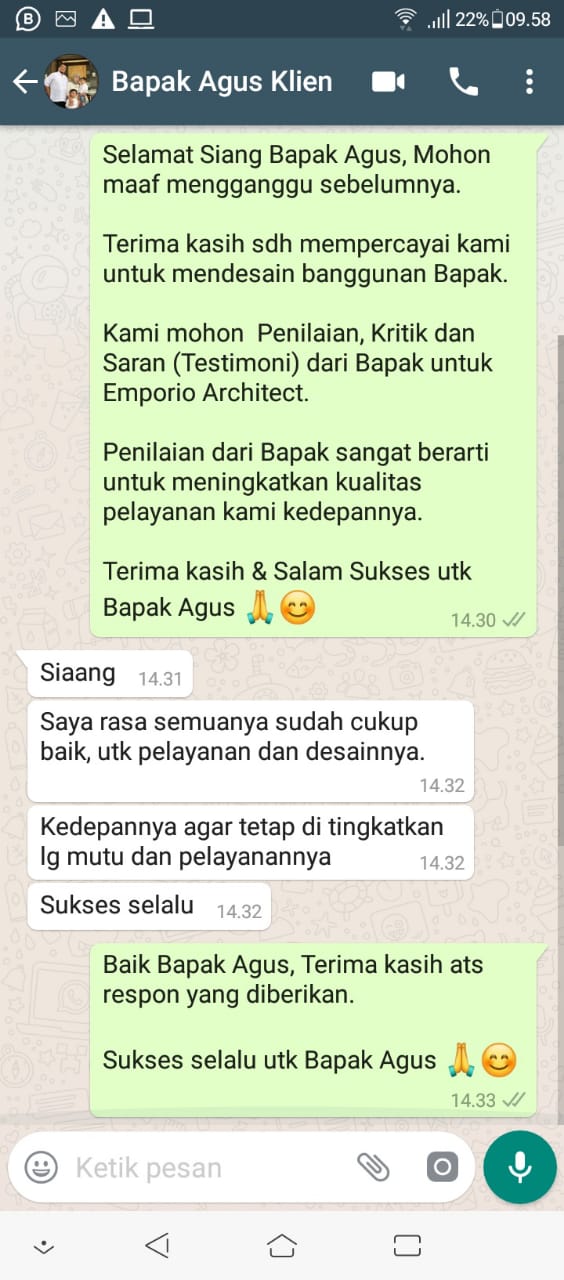 Testimonial Desain Rumah Villa Bali 2 Lantai Bapak Agus Sofyan di  Surabaya