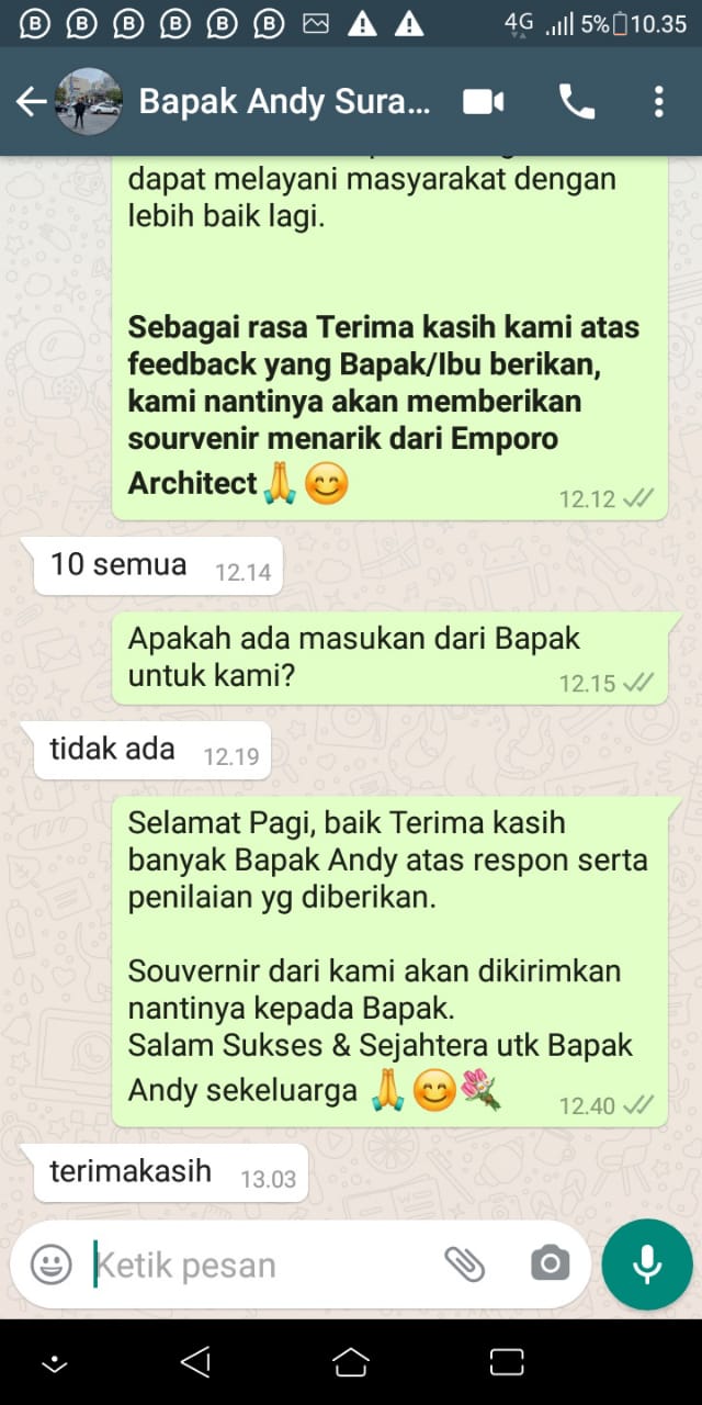 Testimonial Desain Rumah Classic 2 Lantai Bapak Andy di  Surabaya