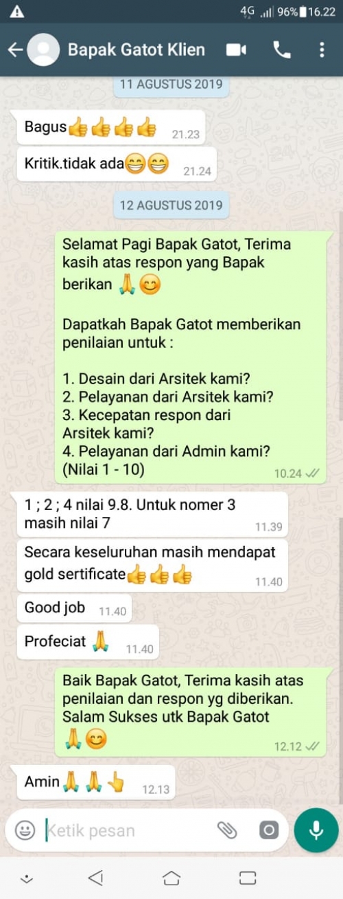 Testimonial Desain Rumah Classic 2 Lantai Bapak Gatot