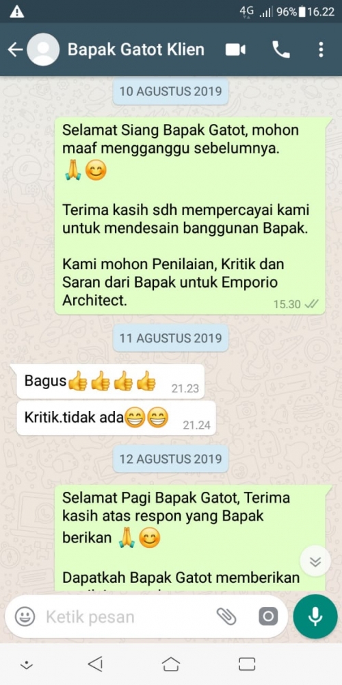 Testimonial Desain Rumah Classic 2 Lantai Bapak Gatot di  Yogyakarta