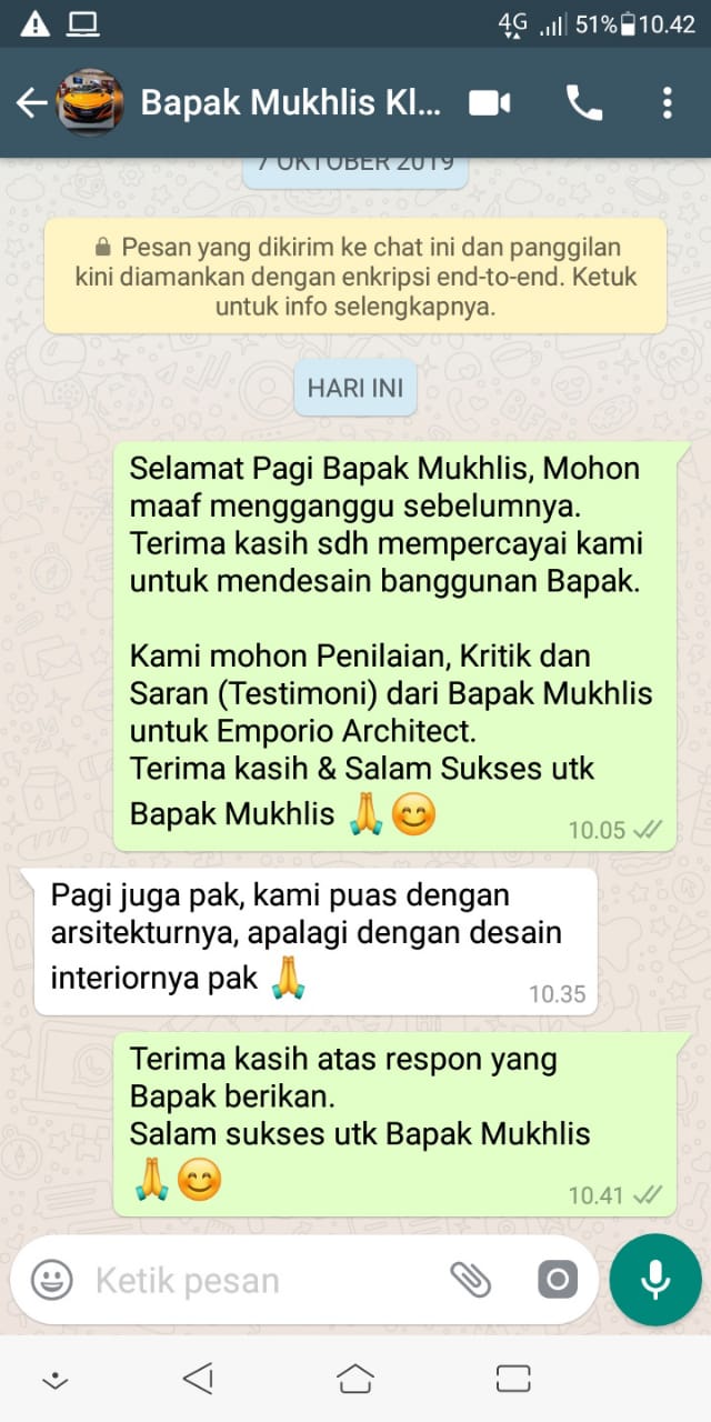 Testimonial Desain Rumah Villa Bali 1 Lantai Bapak Mukhlis di  Aceh