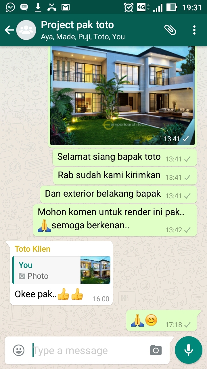 Testimonial Desain Rumah Modern 2 Lantai Bapak Toto di  Cibubur, Jakarta