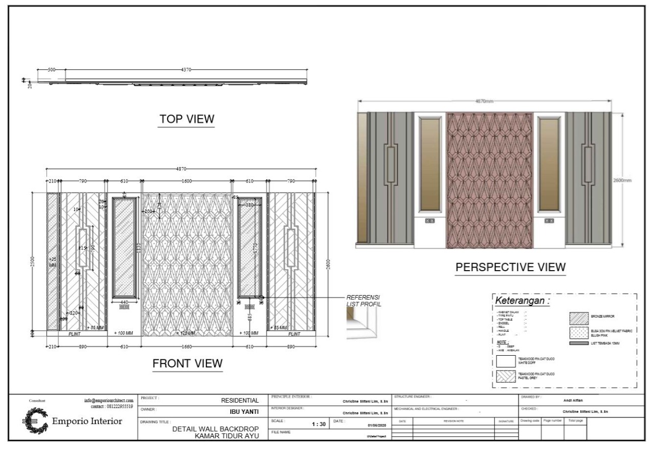 Gambar Teknis dan Detail Furniture Interior