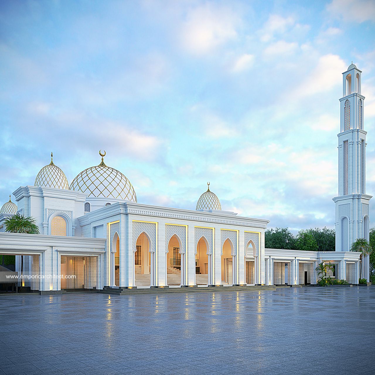 Gambar Desain Masjid Al Anshar 1823 Style Klasik 2 Lantai di  Makassar