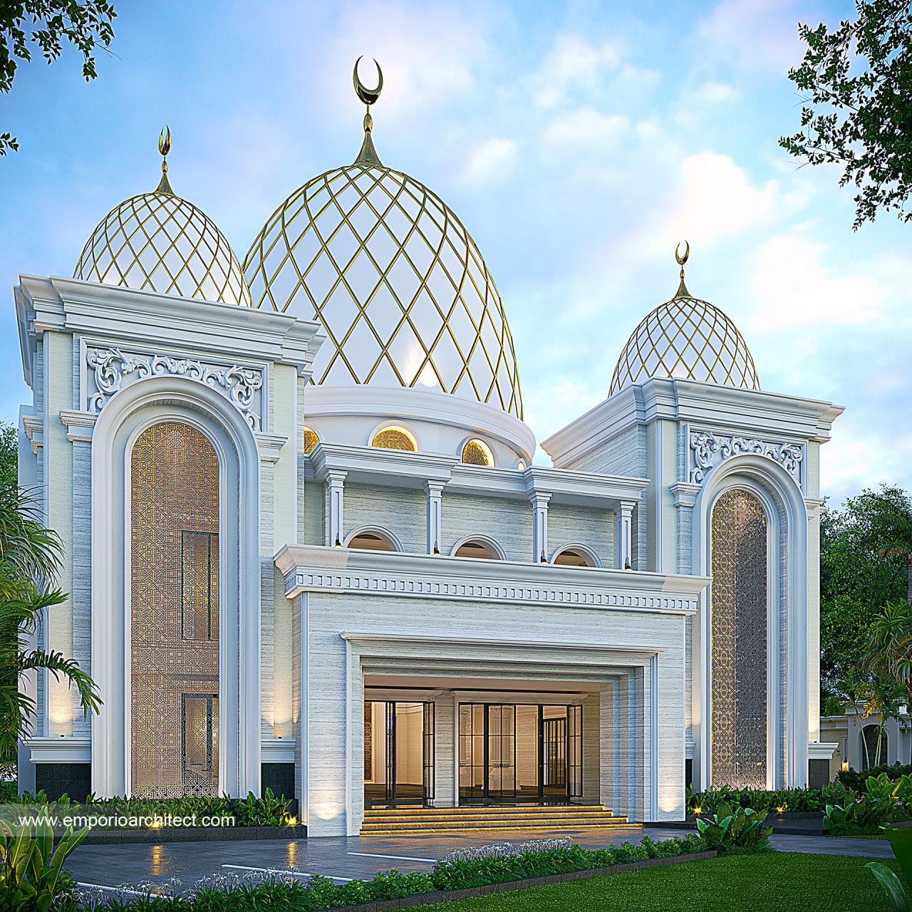 Gambar Desain Masjid Grand Marina 1537 Style Klasik 2 Lantai di  Makassar