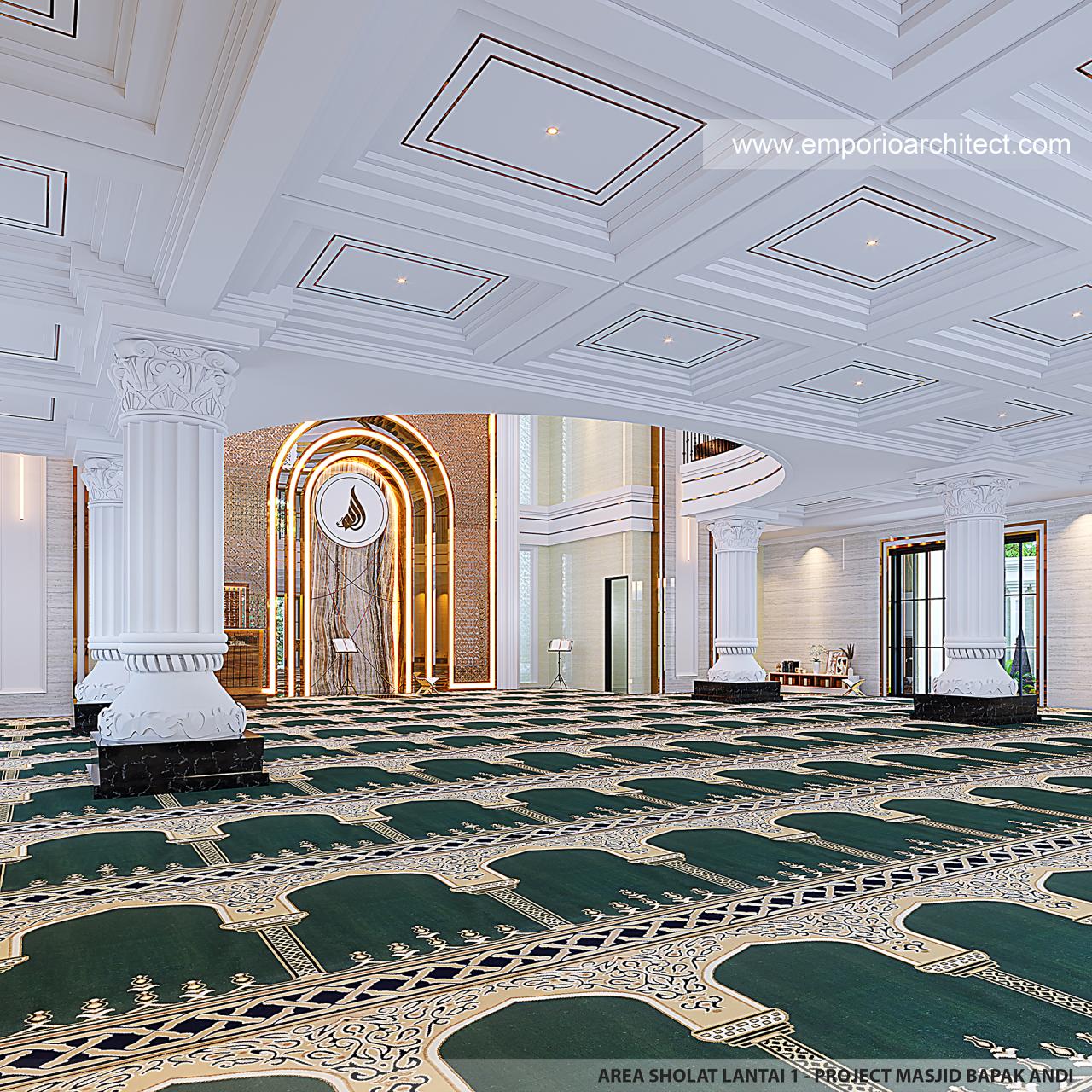 Desain Area Sholat Lantai 1 Masjid Grand Marina Style Klasik 2 Lantai