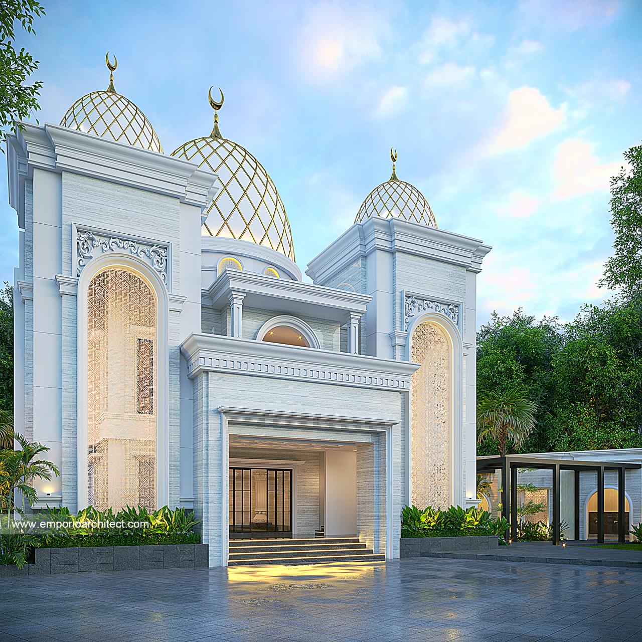 Gambar Desain Masjid Grand Marina II Style Klasik 2 Lantai 1657 di  Makassar