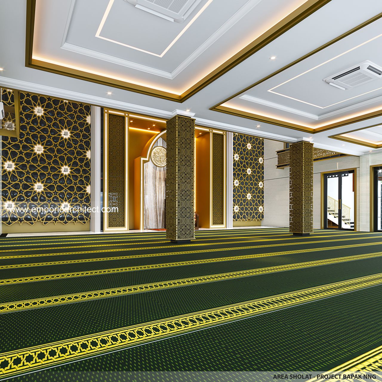 Desain Area Sholat Masjid Al Ashari Style Modern Lantai Di Sidoarjo