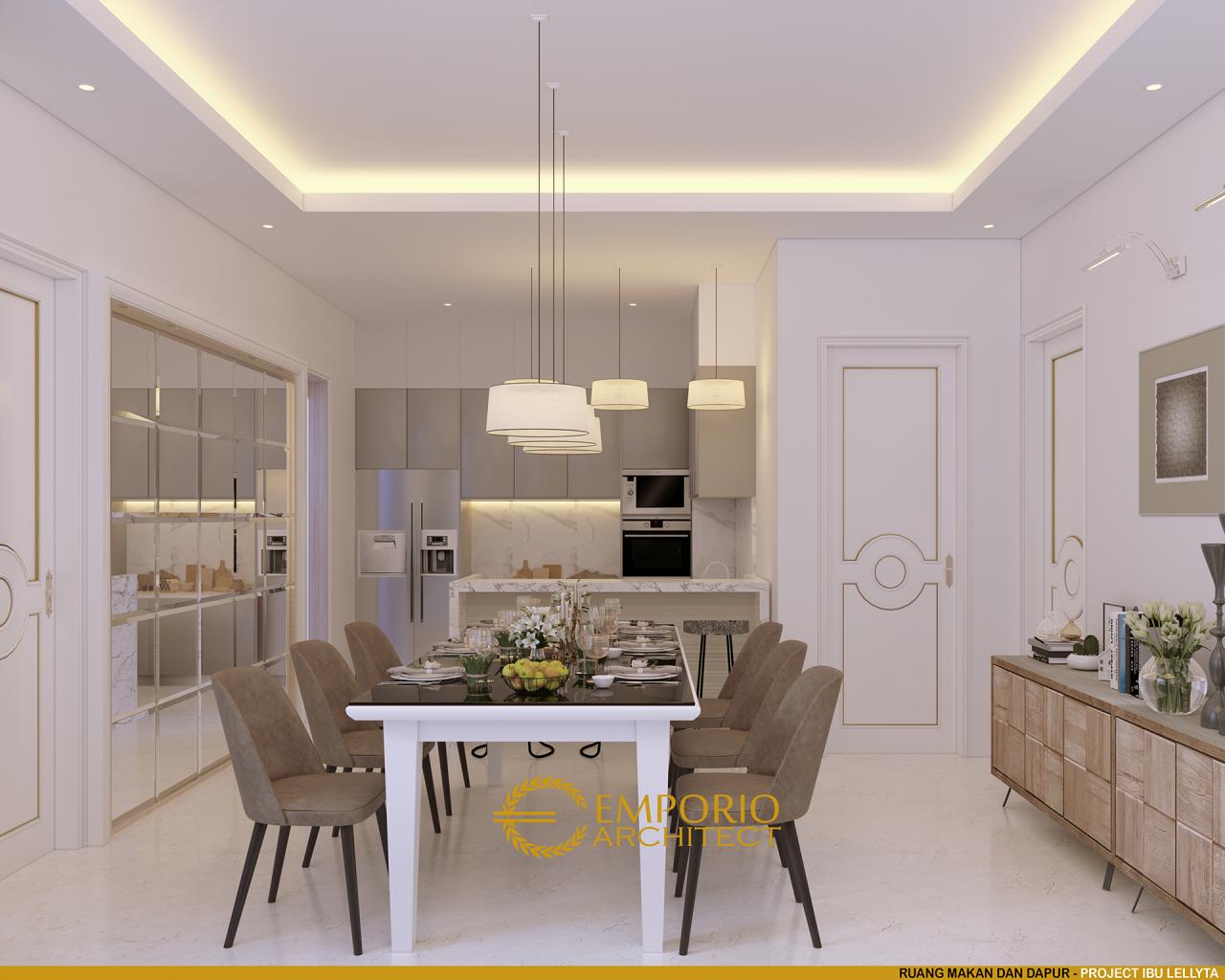 Desain Ruang Makan Dan Dapur Rumah Classic 1 Lantai Ibu Lellyta Di ...