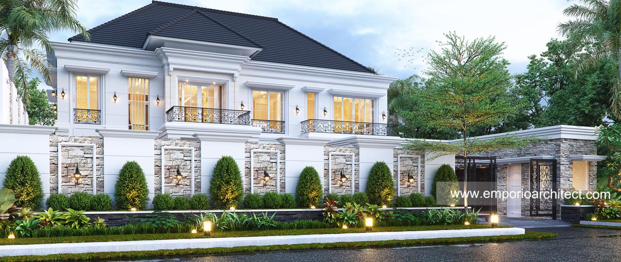 Desain Tampak Depan Dengan Pagar Rumah Klasik 2 Lantai Bapak ACL Di ...