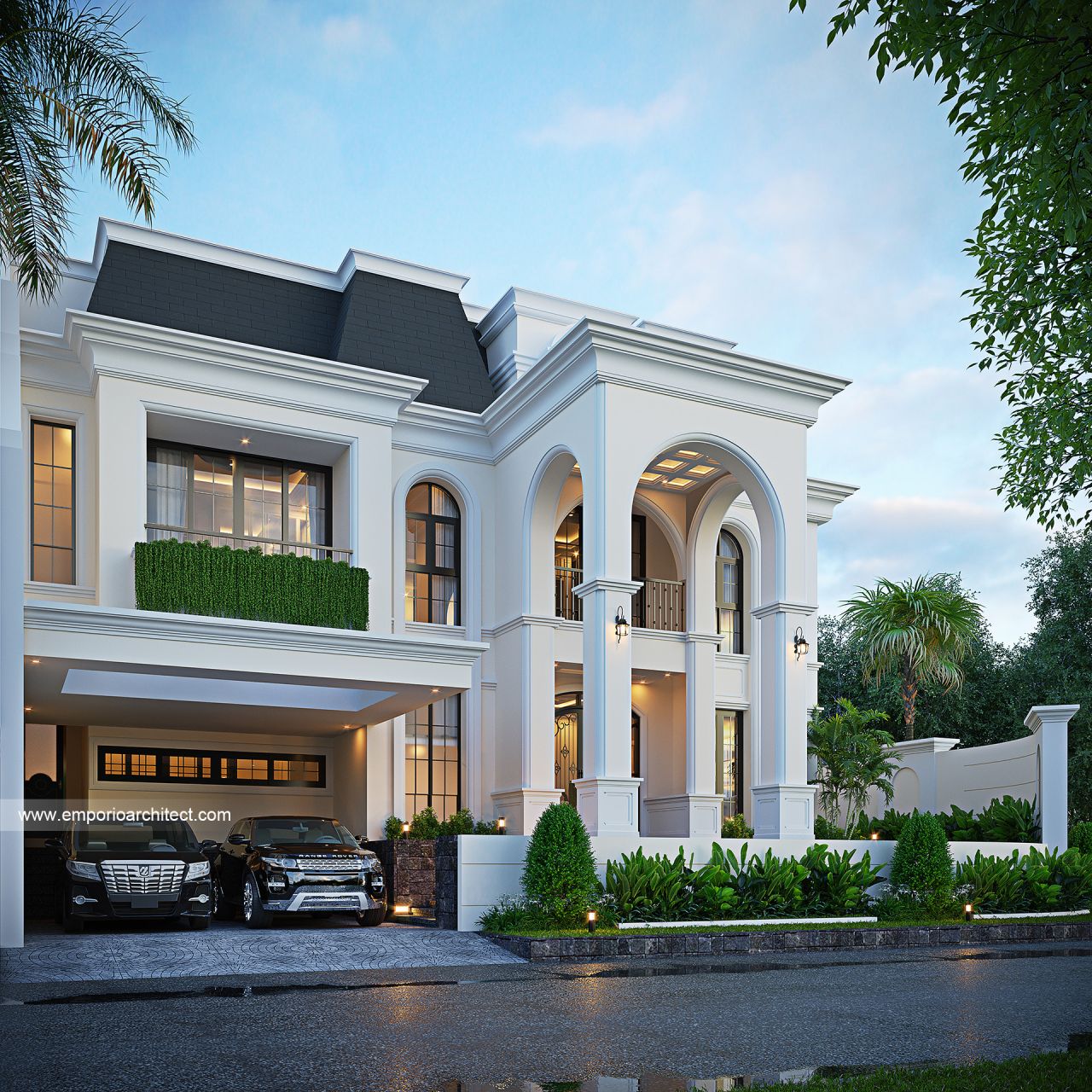 Gambar Desain Rumah Klasik Mediteran 2 Lantai Ibu D 1819 di  Malang