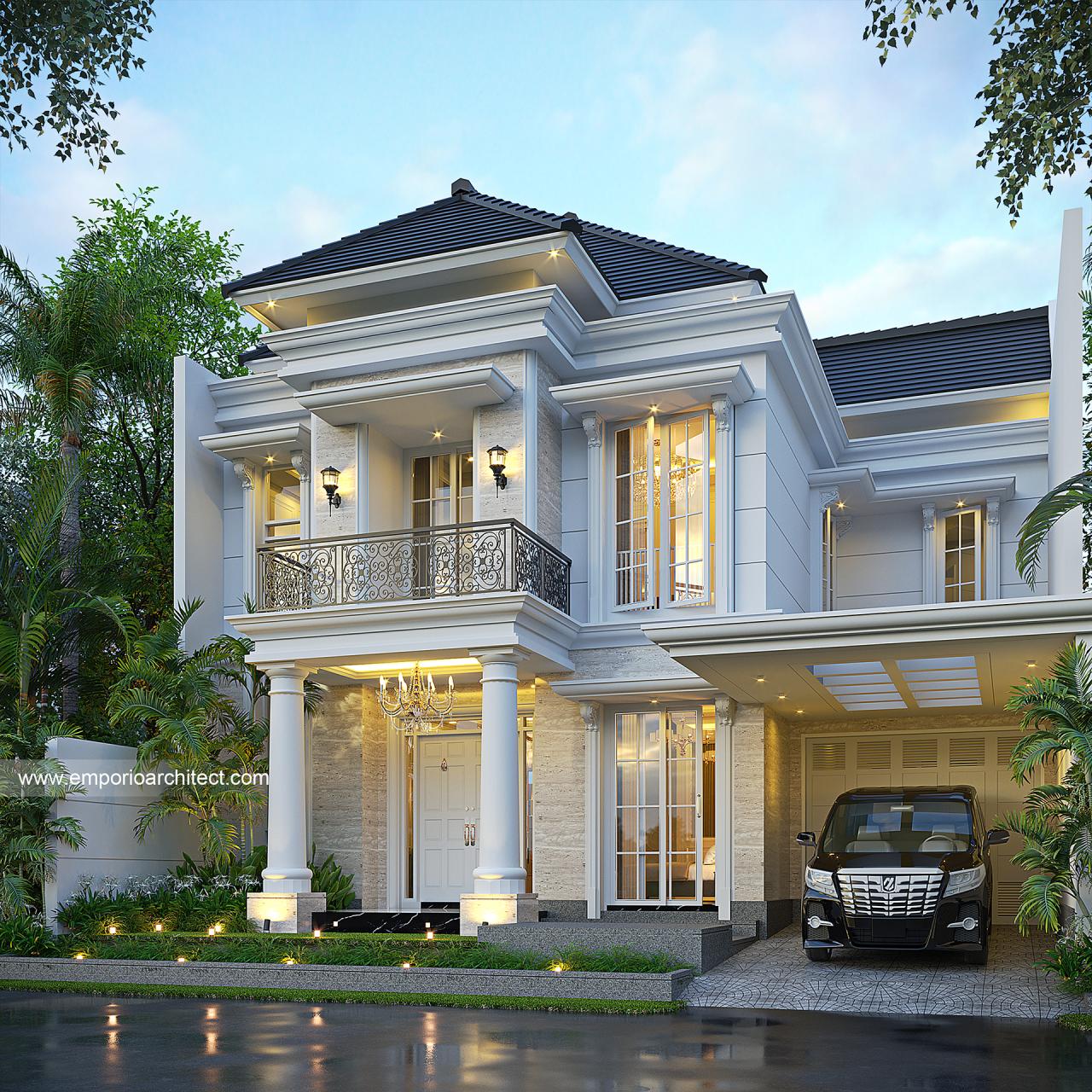 Gambar Desain Rumah Klasik 2 Lantai Bapak GND 1466 di  Solo