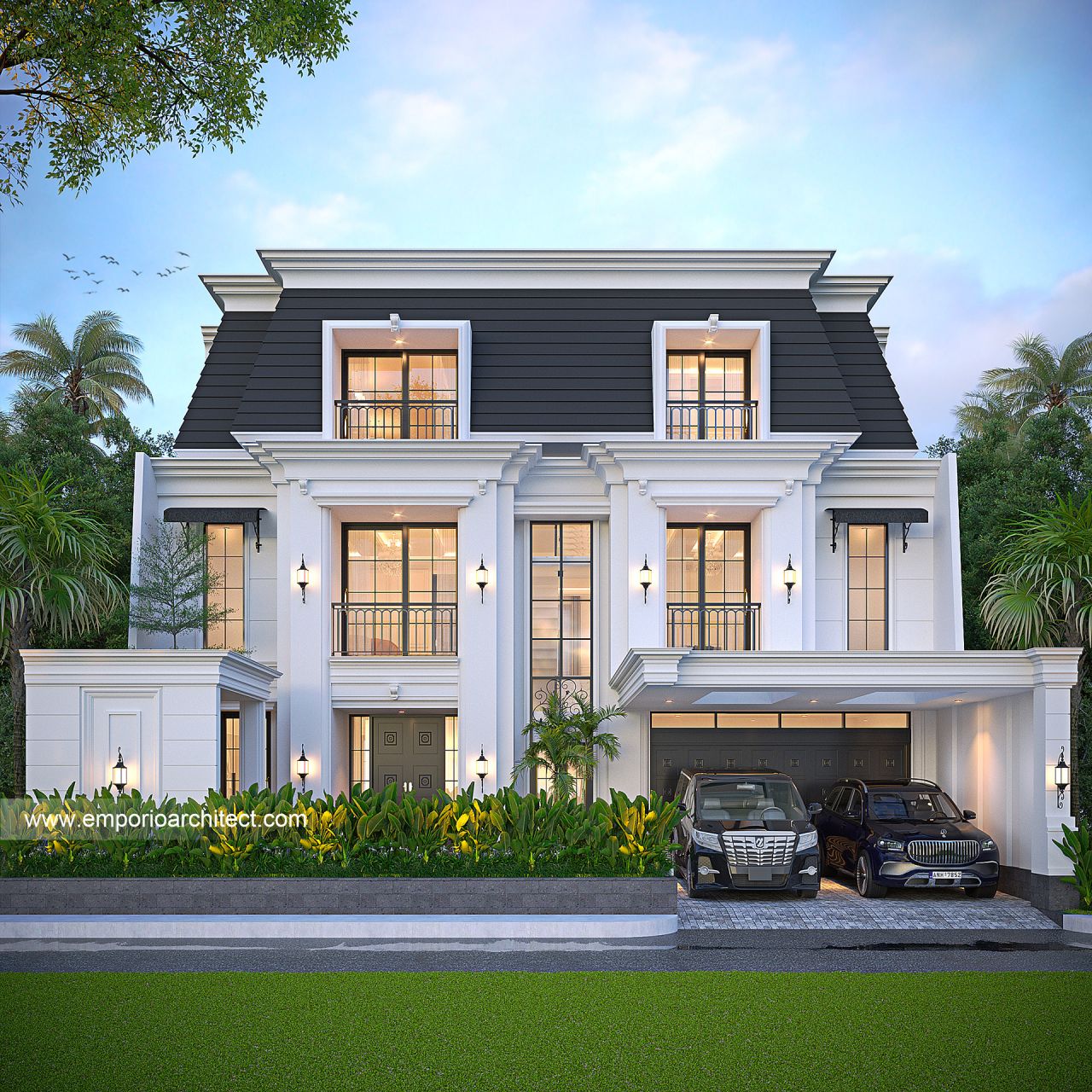 Gambar Desain Rumah Klasik 3 Lantai Bapak LPL 1743 di  Surabaya