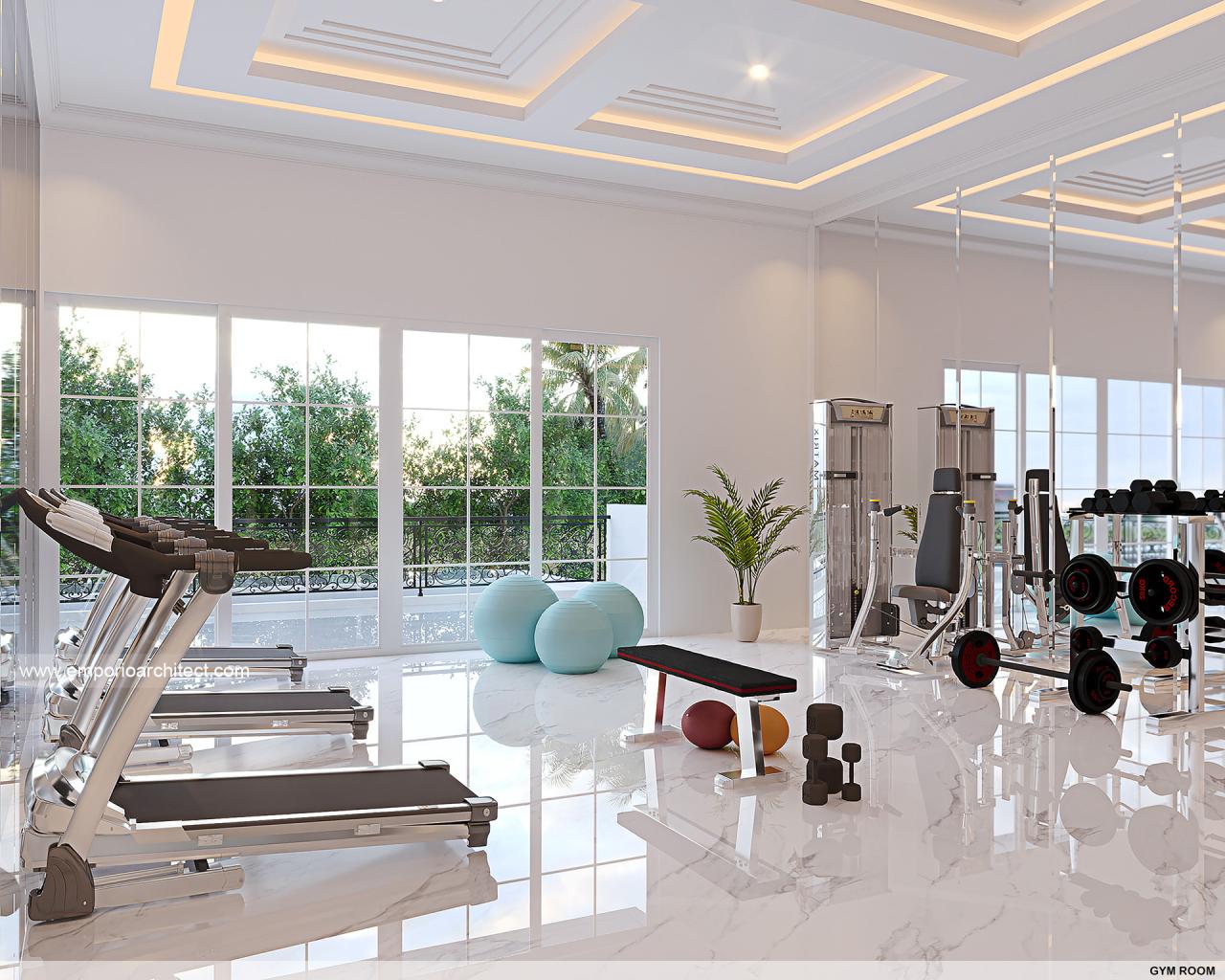 Desain Ruang Gym Rumah Klasik 4.5 Lantai di PIK, Jakarta Utara - #