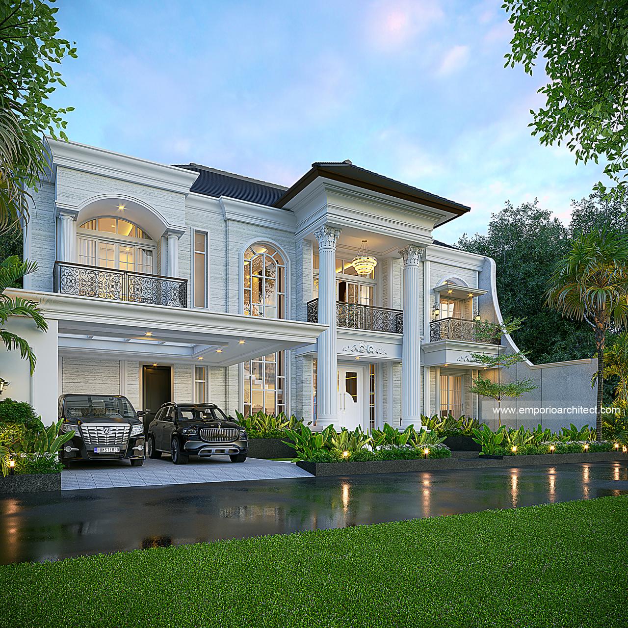 Desain Tampak Depan 2 Rumah Klasik Mediteran 2 Lantai Bapak RSD di