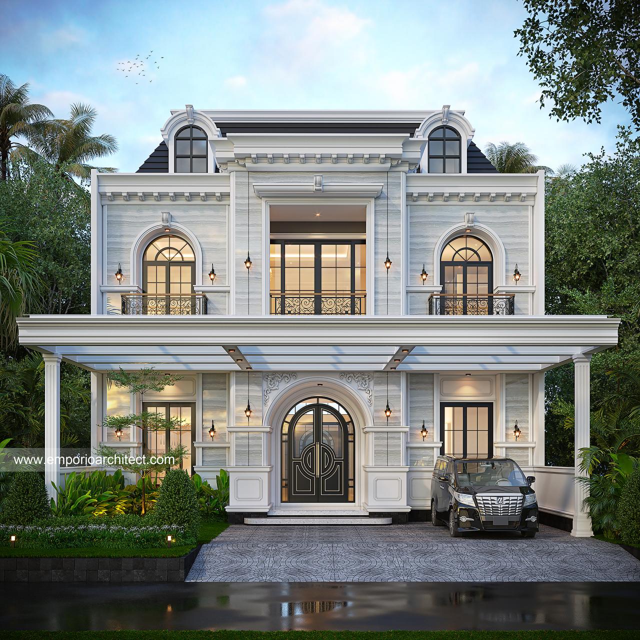 Desain Rumah Klasik Mediteran 2 Lantai Bapak HTN 1514 - Jakarta