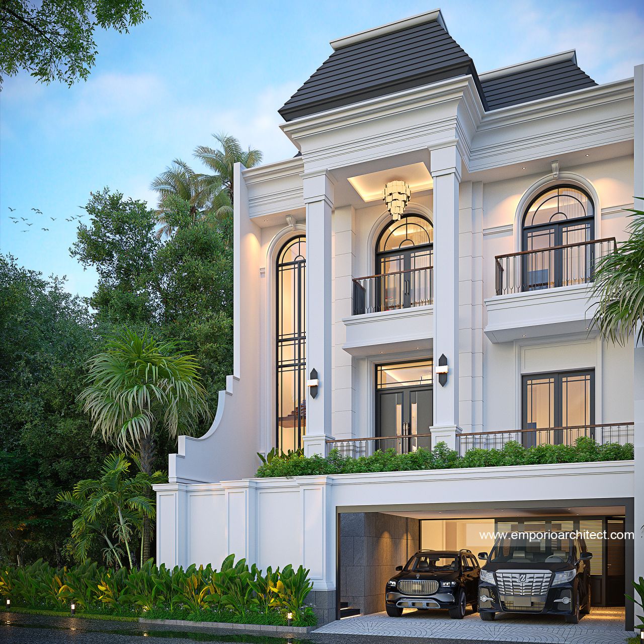 Mrs SLT 1680 Classic Modern House 3 Floors Design Jakarta Selatan