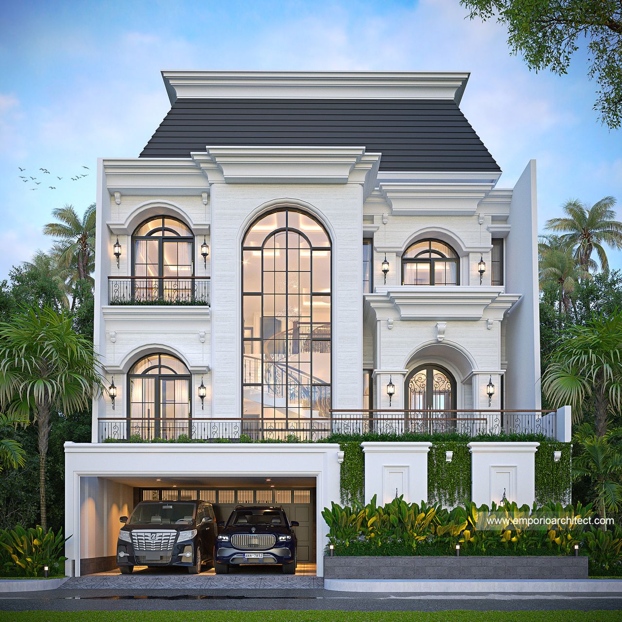 Gambar Desain Rumah Mediteran 4 Lantai Bapak ADT 1826 di  Bandung