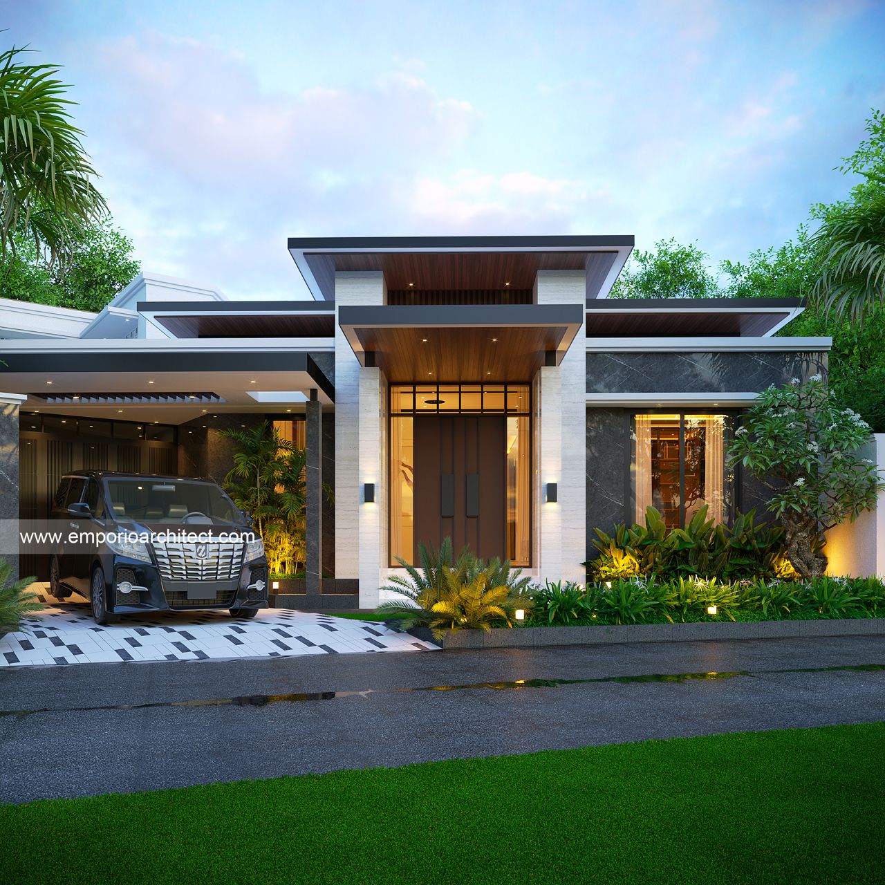 Mrs. MRK Modern House 1 Floor Design - Bandung 37769 - Modern House Facade