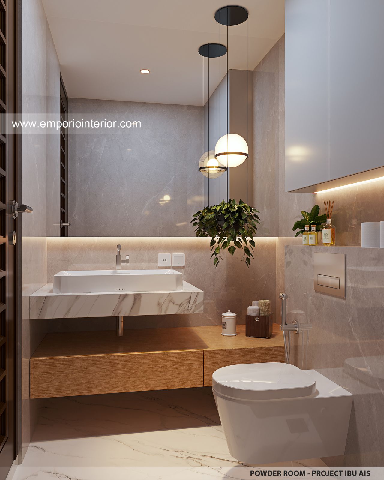 Desain Toilet Tamu Rumah Modern 2 Lantai Ibu A di Jakarta 36616