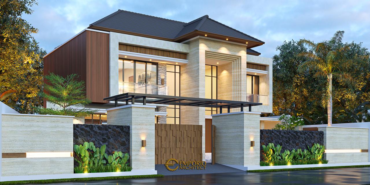 Desain Tampak Depan Dengan Pagar Rumah Modern Lantai Ibu Dyni Di Depok Jawa Barat