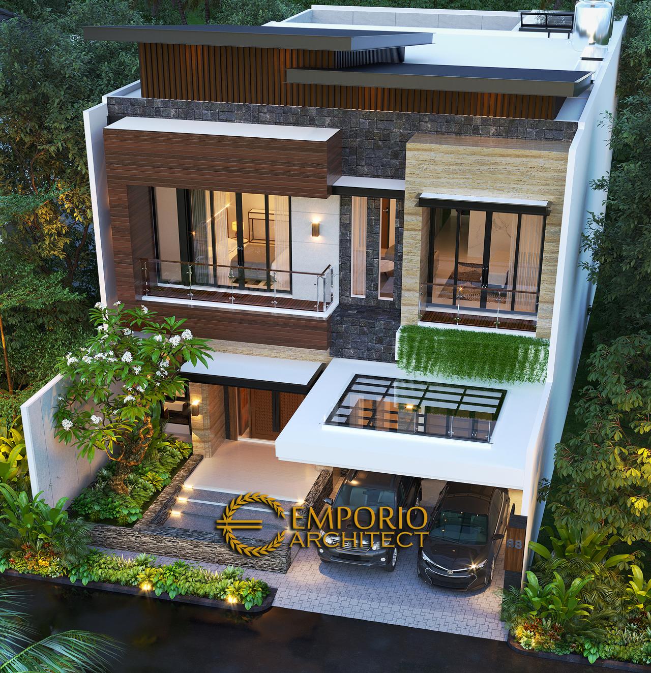 Desain Rumah Modern 2 Lantai Bapak Alex di Jakarta Barat