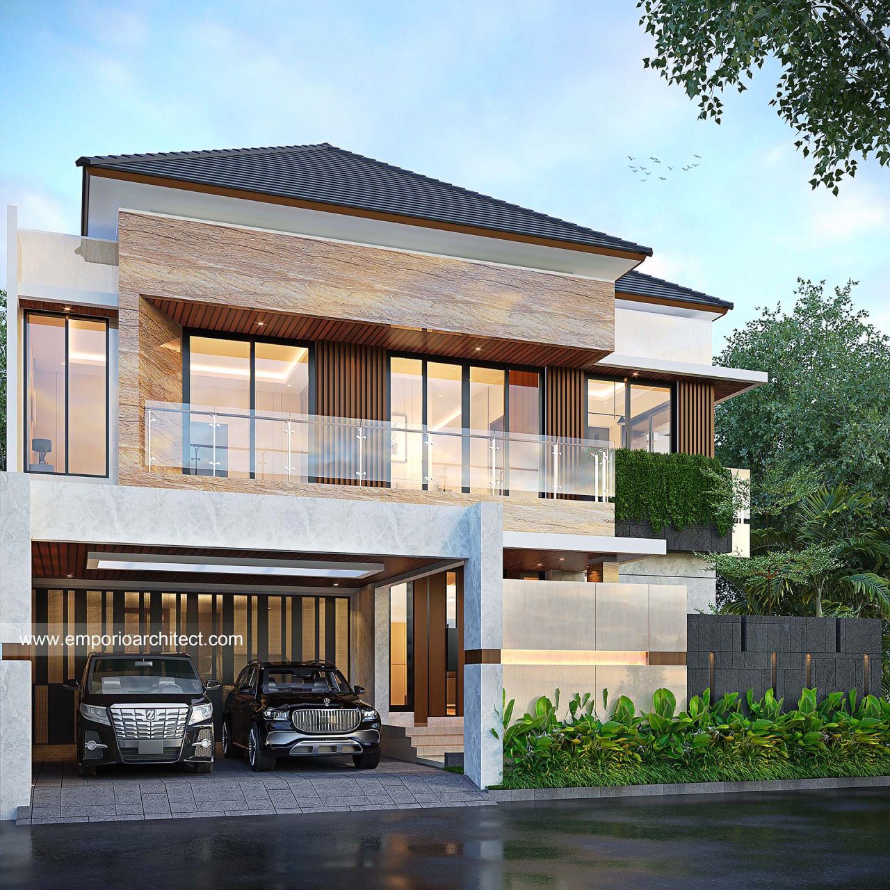 Mrs. NKN 1686 Modern House 2 Floors Design - Palembang 35793 - Facade ...