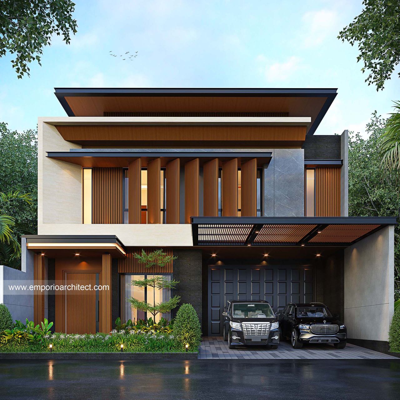 Gambar Desain Rumah Modern 2 Lantai Ibu MRT dan Bapak AL 1722 di  Denpasar, Bali