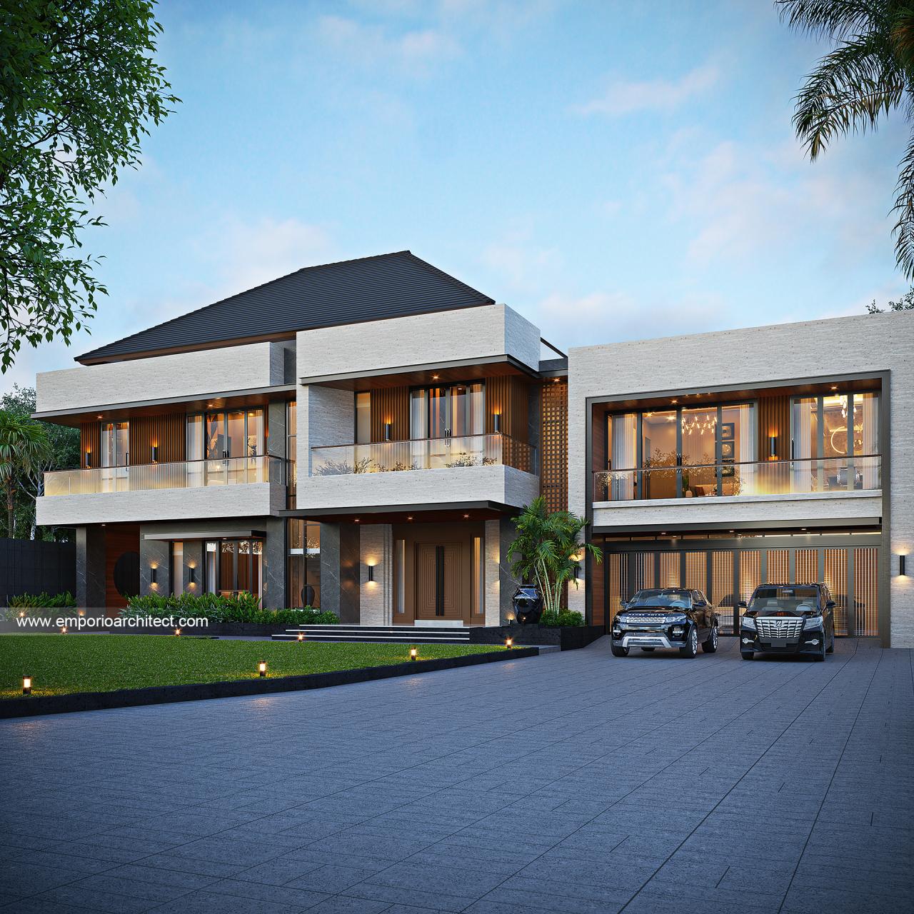 Gambar Desain Rumah Modern 2 Lantai Bapak BNN 1598 di  Palembang