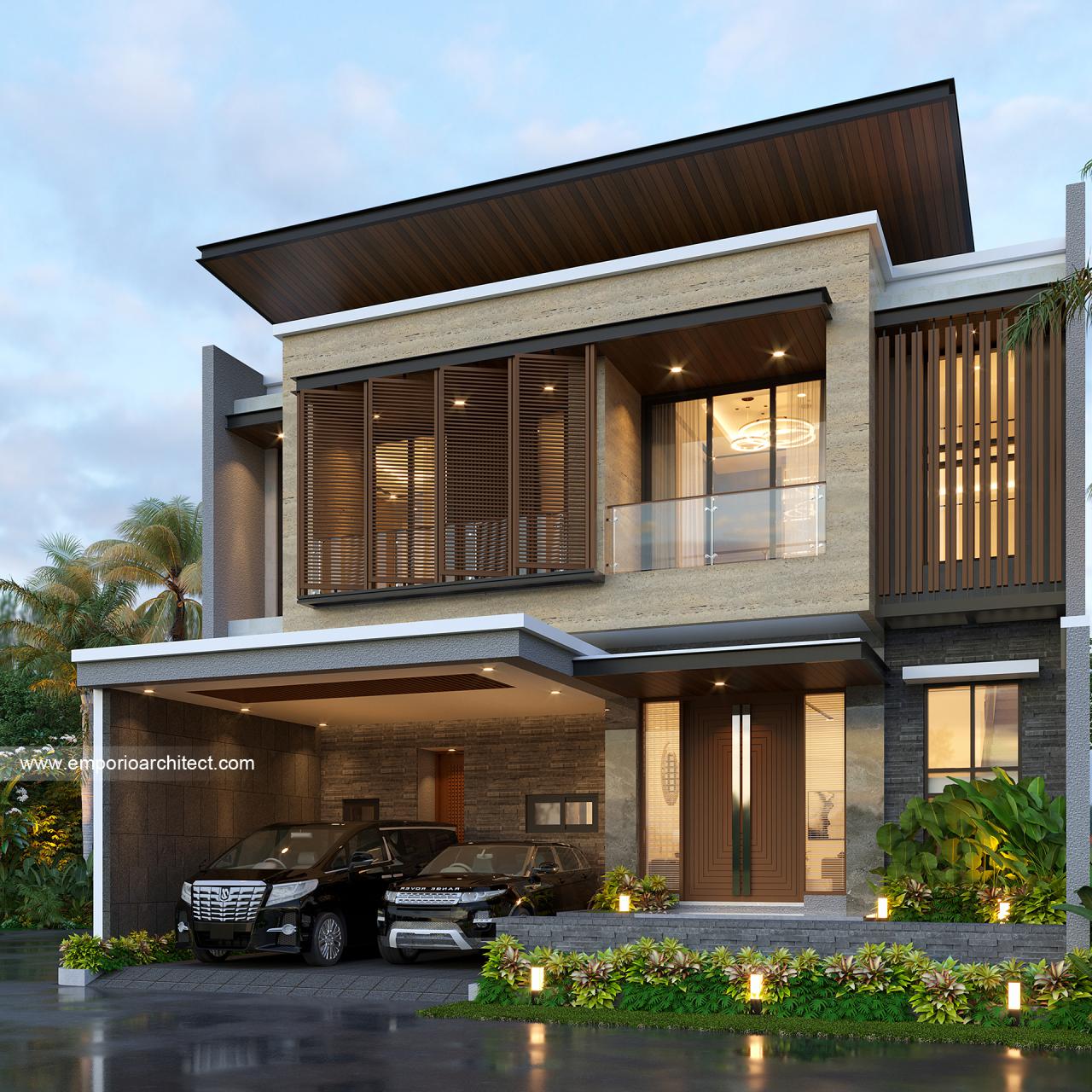 Gambar Desain Rumah Modern 2 Lantai Bapak Tasimin di  Bekasi