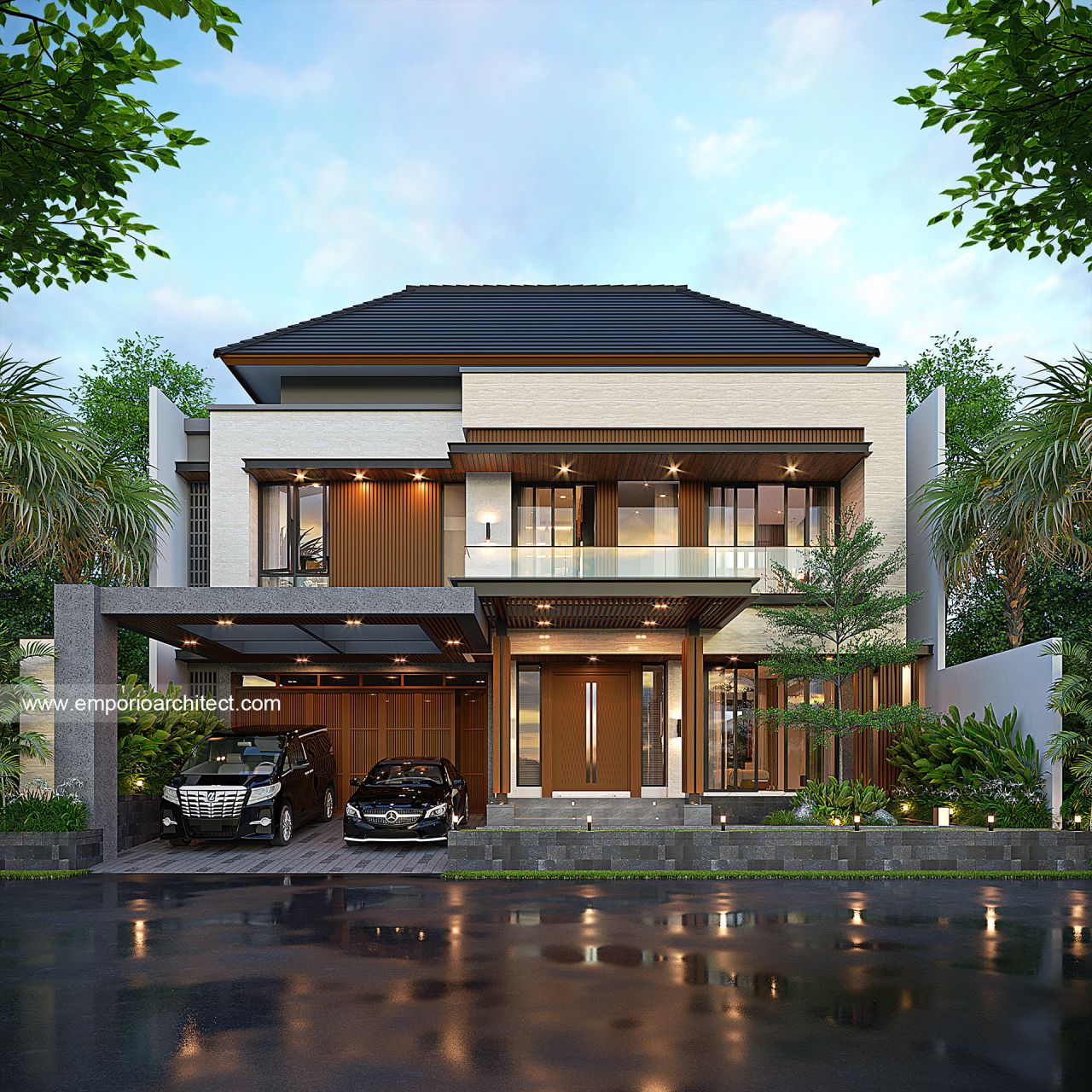 Gambar Desain Rumah Modern 2 Lantai Ibu NTL 1669 di  Jakarta Utara