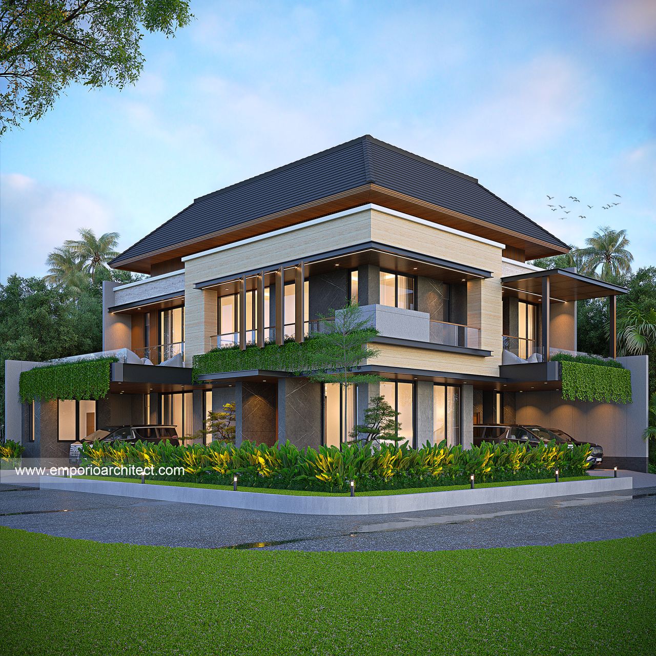 Gambar Desain Rumah Modern 2 Lantai Ibu DW di  Bekasi