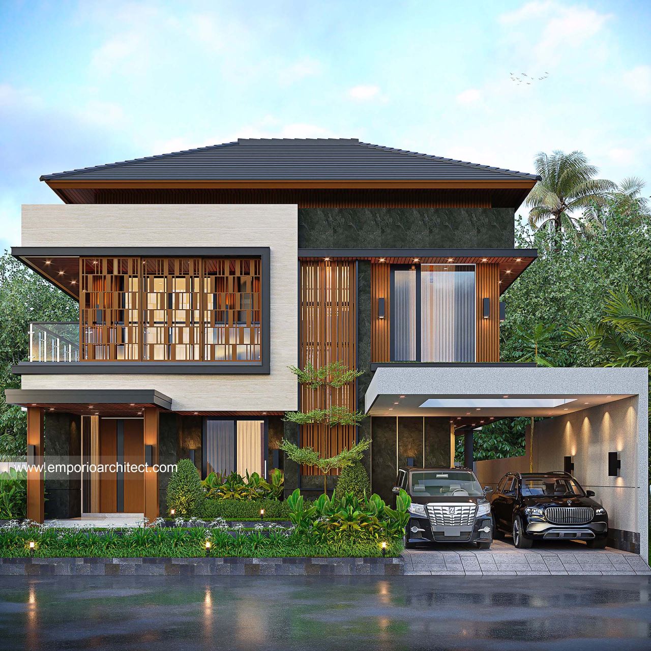 Gambar Desain Rumah Modern 2 Lantai Bapak RZL di  Samarinda