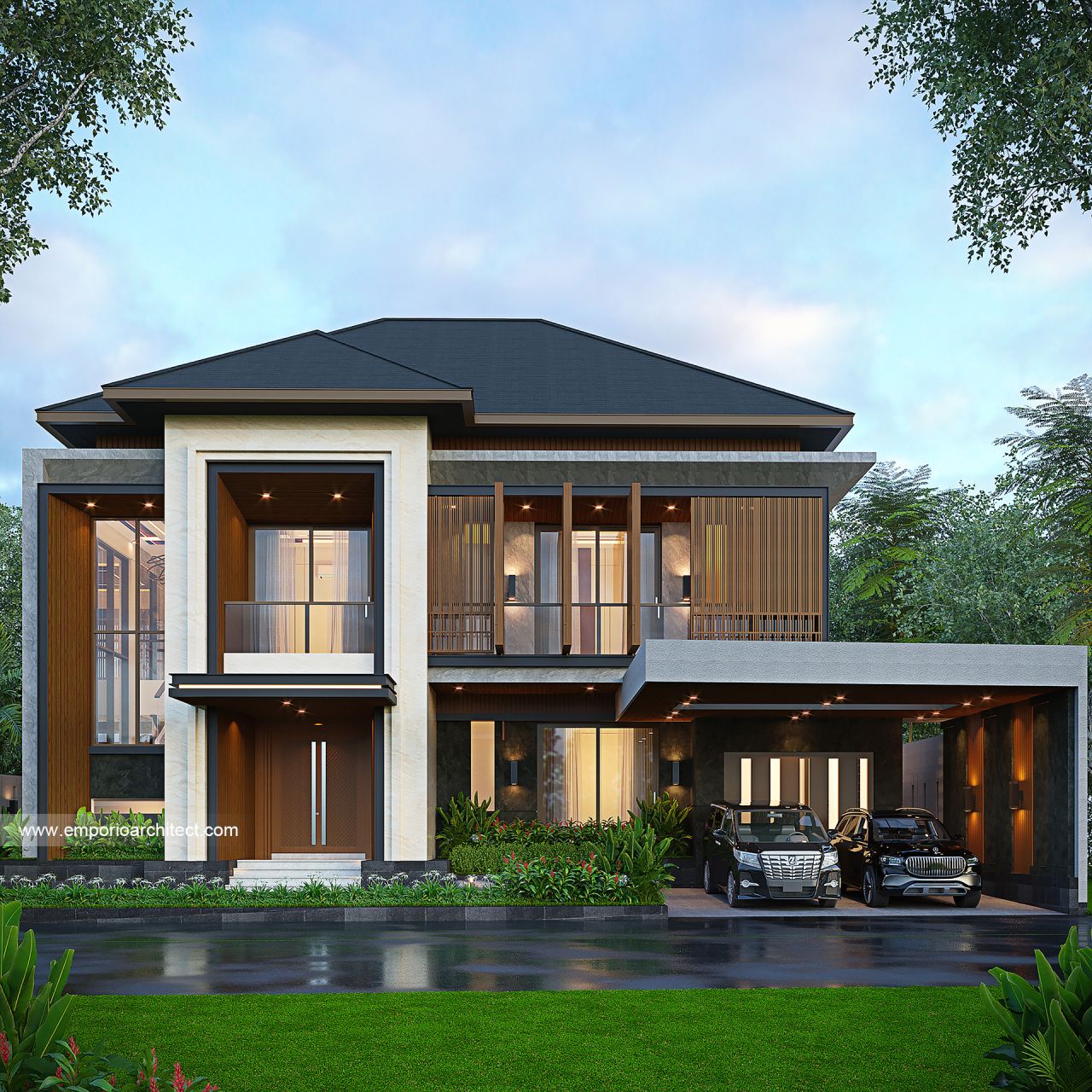 Gambar Desain Rumah Modern 2 Lantai Bapak BDR 2142 di  Solo