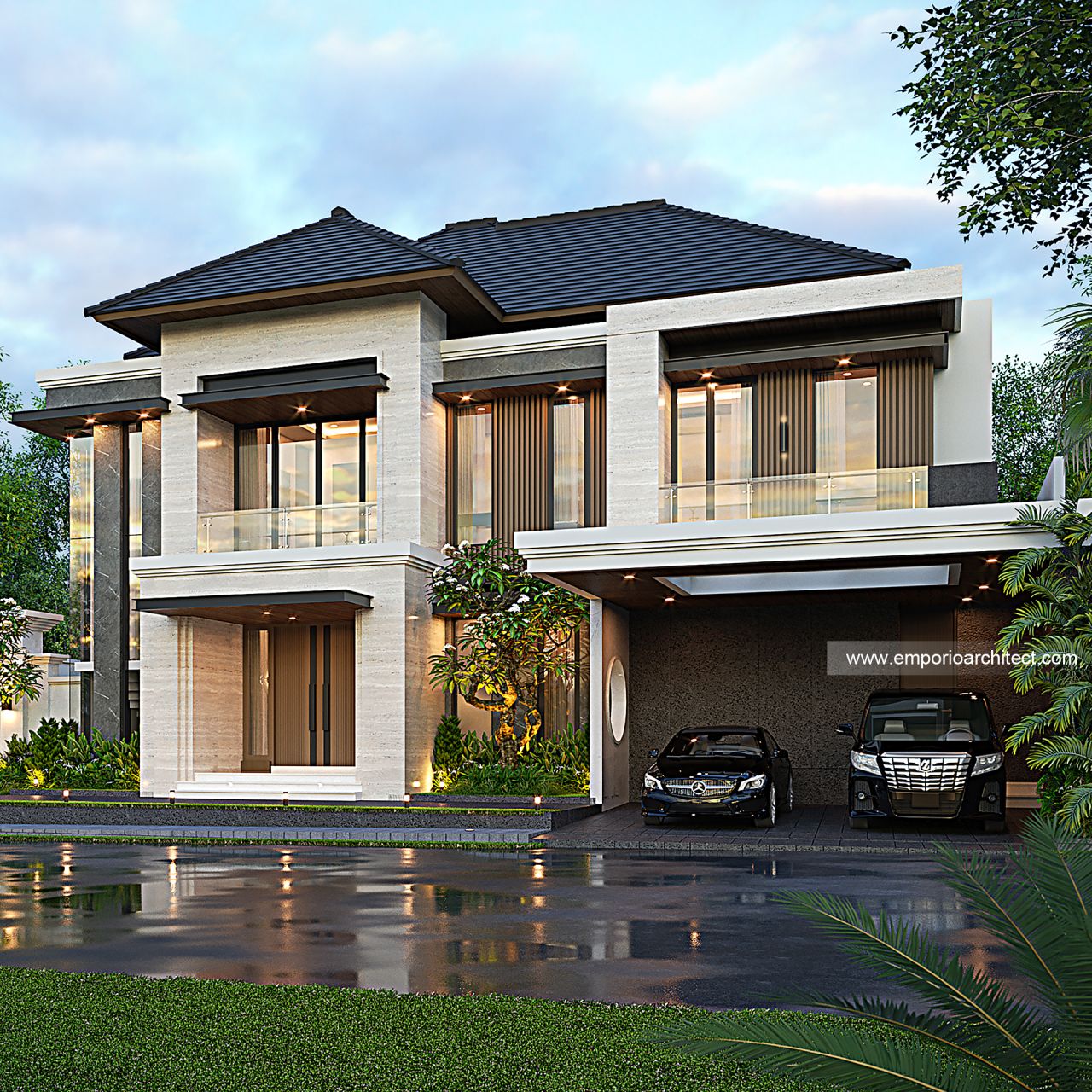 Gambar Desain Rumah Modern 2 Lantai Bapak NM di  Denpasar, Bali