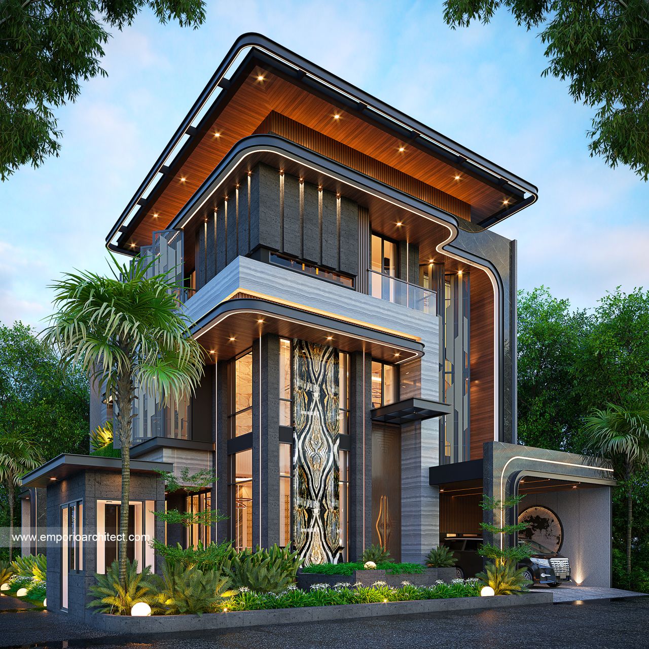 Gambar Desain Rumah Modern 3 Lantai Ibu ND di  Jakarta Selatan