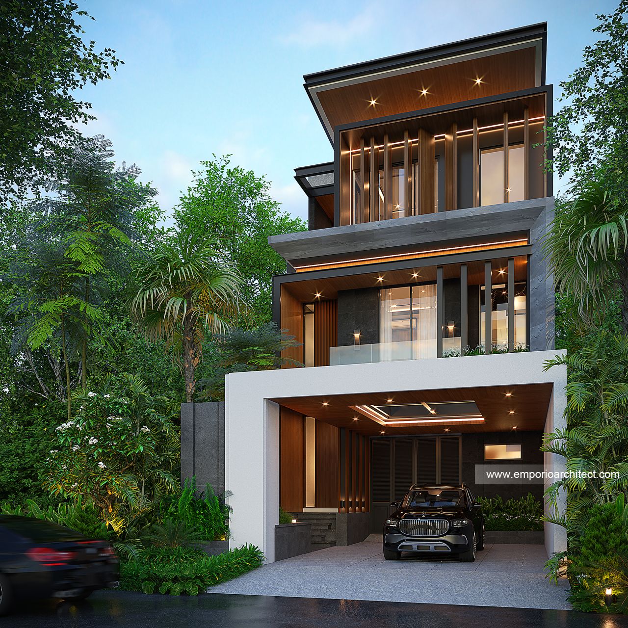 Gambar Desain Rumah Modern 3 Lantai Ibu EA di  Semarang