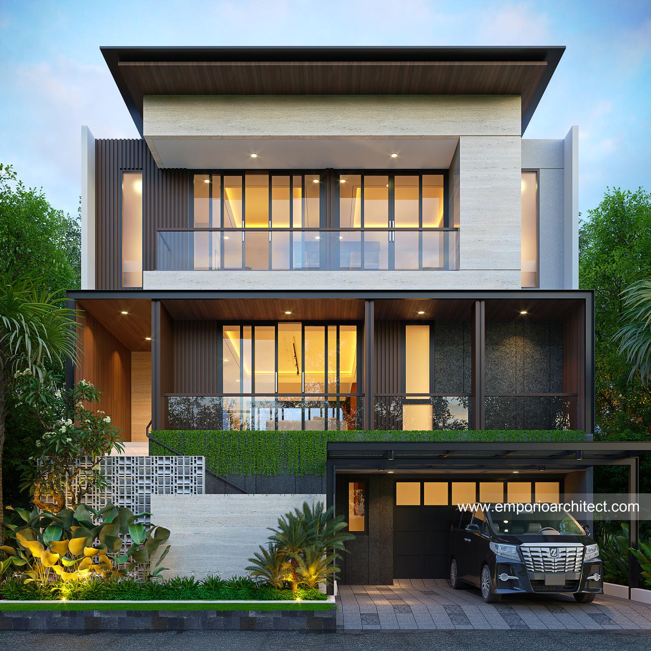 Gambar Desain Rumah Modern 3 Lantai Ibu LND 1579 di  Alam Sutera, Tangerang