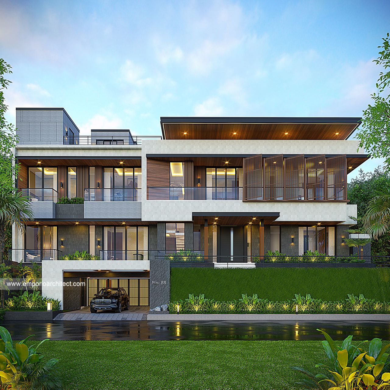 Gambar Desain Rumah Modern 3 Lantai Ibu RN di  Bandung