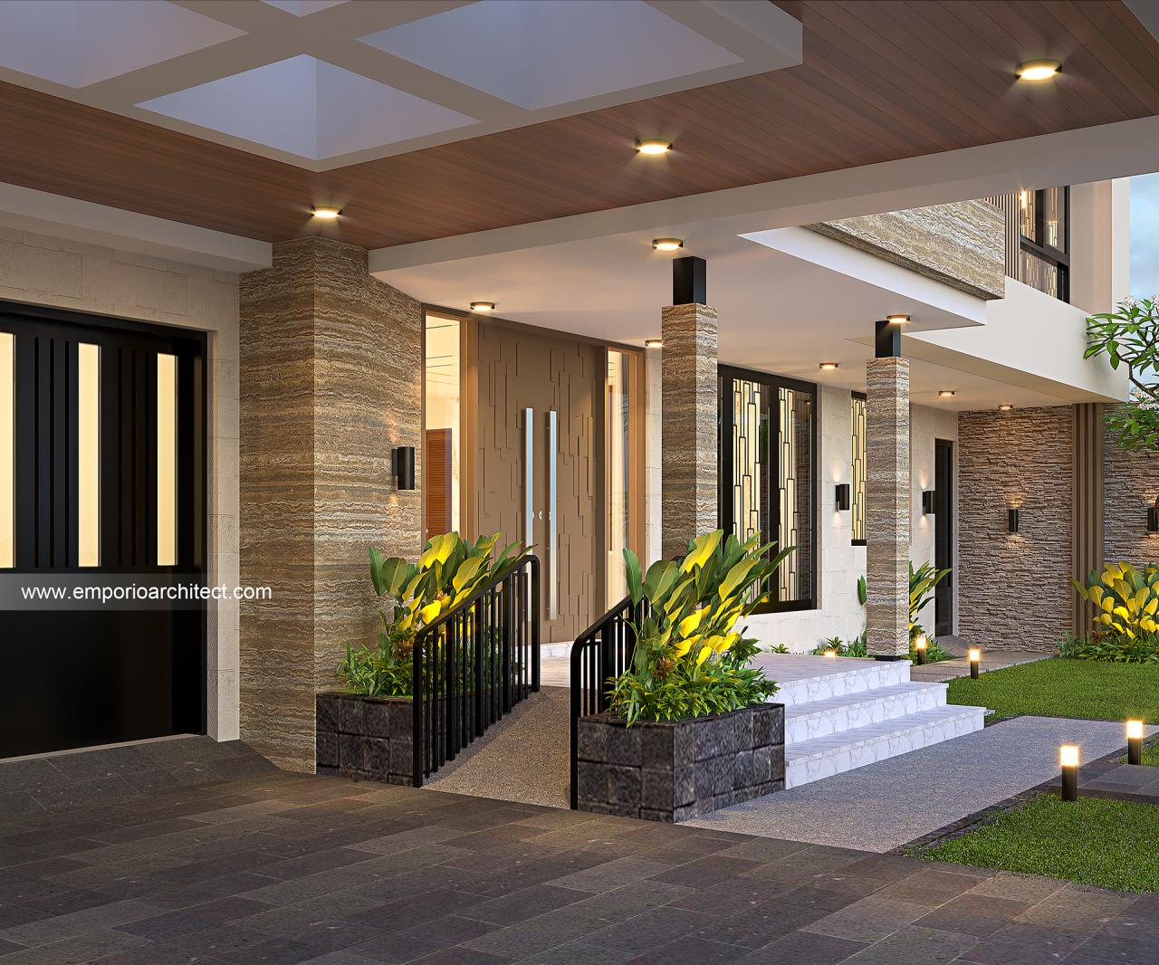 Desain Tampak Detail Depan Rumah Modern Lantai Ibu Ivana Di Solo Desainfasad