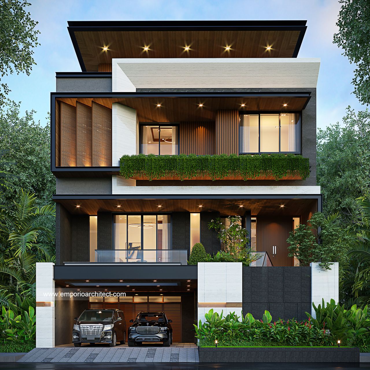 Gambar Desain Rumah Modern 3 Lantai Bapak HRN 2145 di  Kelapa Gading, Jakarta Utara