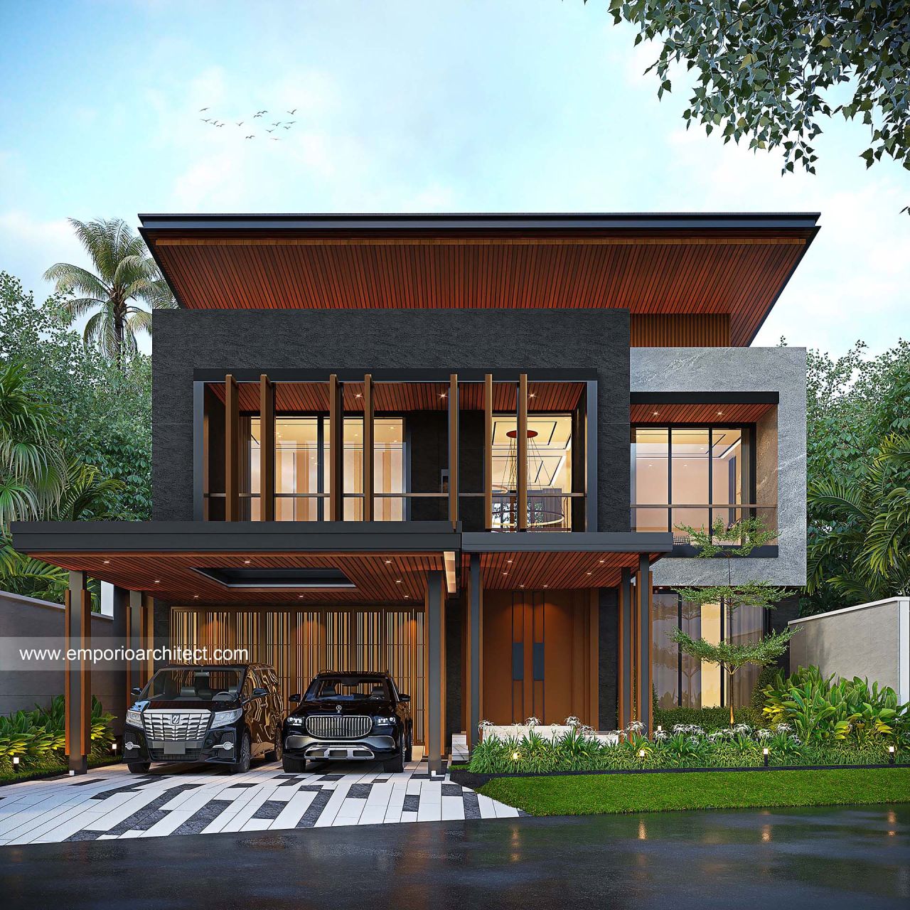 Gambar Desain Rumah Modern 3 Lantai Bapak BNT 1758 di  Bandung