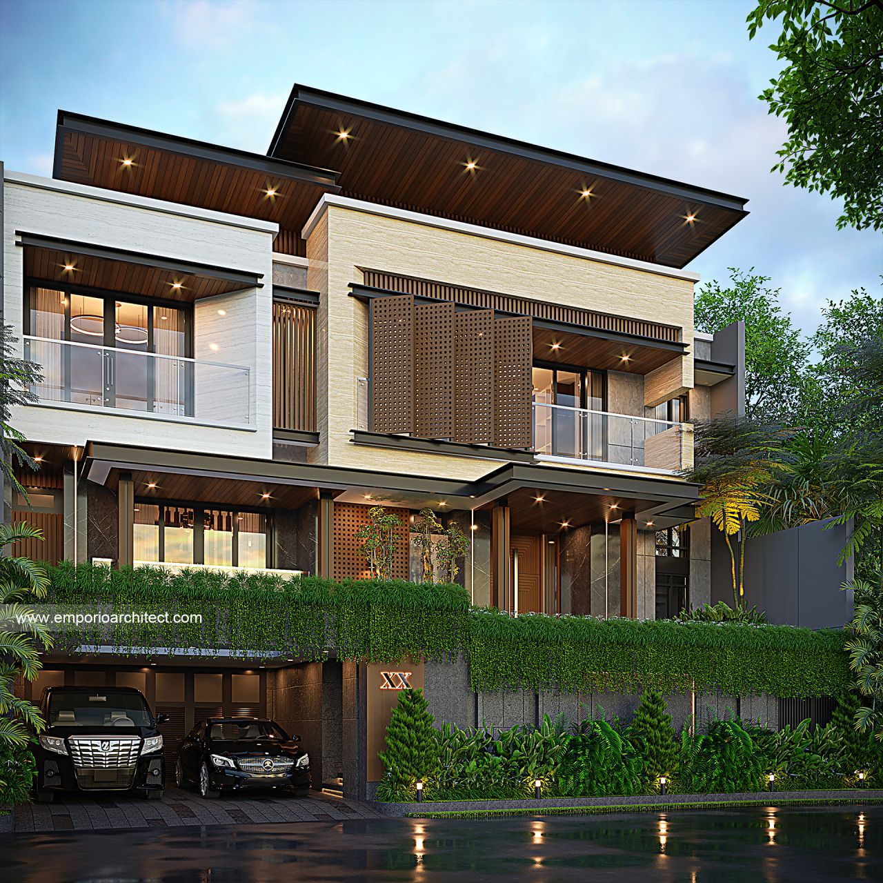 Gambar Desain Rumah Modern 3 Lantai Bapak ADN di  Balikpapan