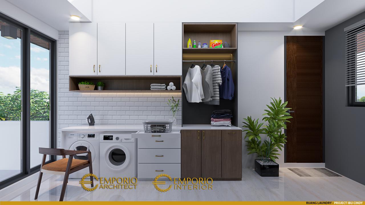 Desain Ruang Laundry Rumah Modern 3 Lantai Ibu Cindy di Bekasi, Jawa