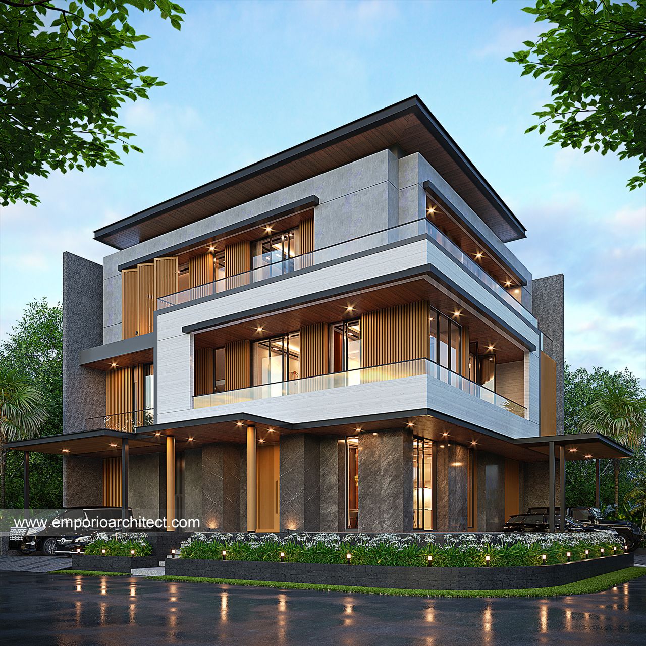 Gambar Desain Rumah Modern 3 Lantai Ibu LVA 1671 di  Tangerang Selatan